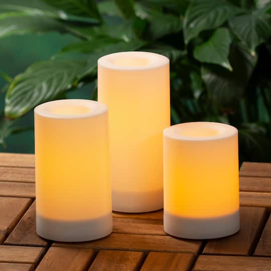 White 3-Pack LED Pillar Candles by Ashland®